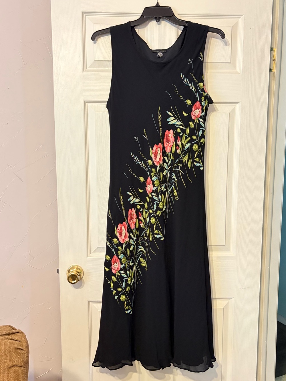 American Angel II vintage black floral maxi dress